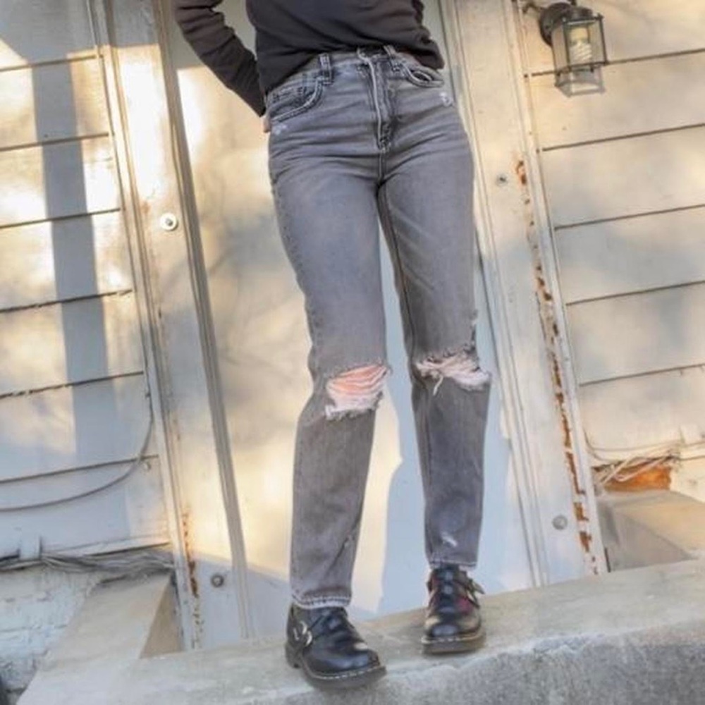 High-Waisted Straight-Leg Jeans